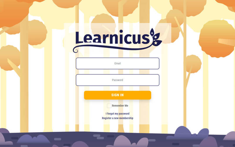 Online learning system lesson and activity screens shown on multiple devices