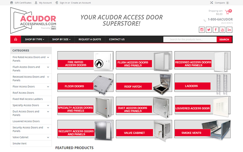 Acudor Access Panels website preview