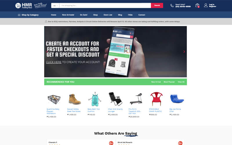 HMR Philippines website preview