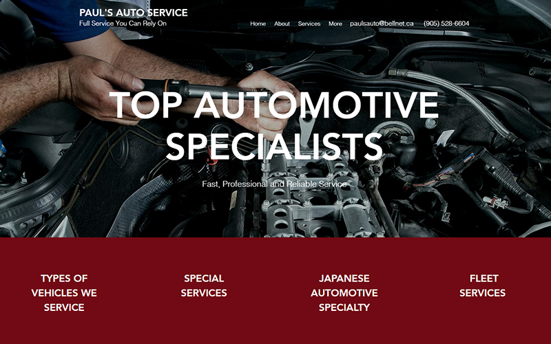 Paul's Auto website preview